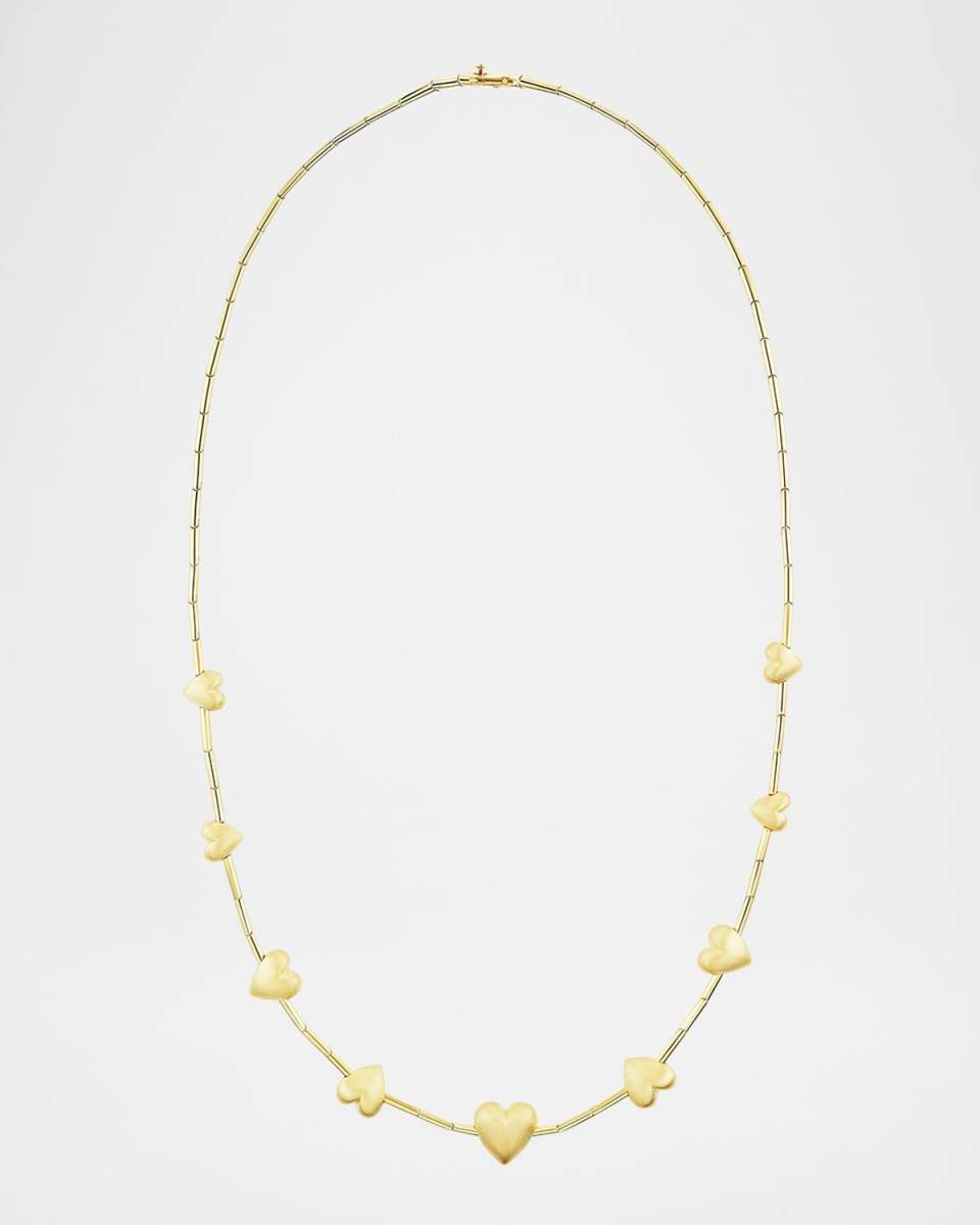 Canyon 18K Yellow Gold Puffy Heart Necklace, 18"L